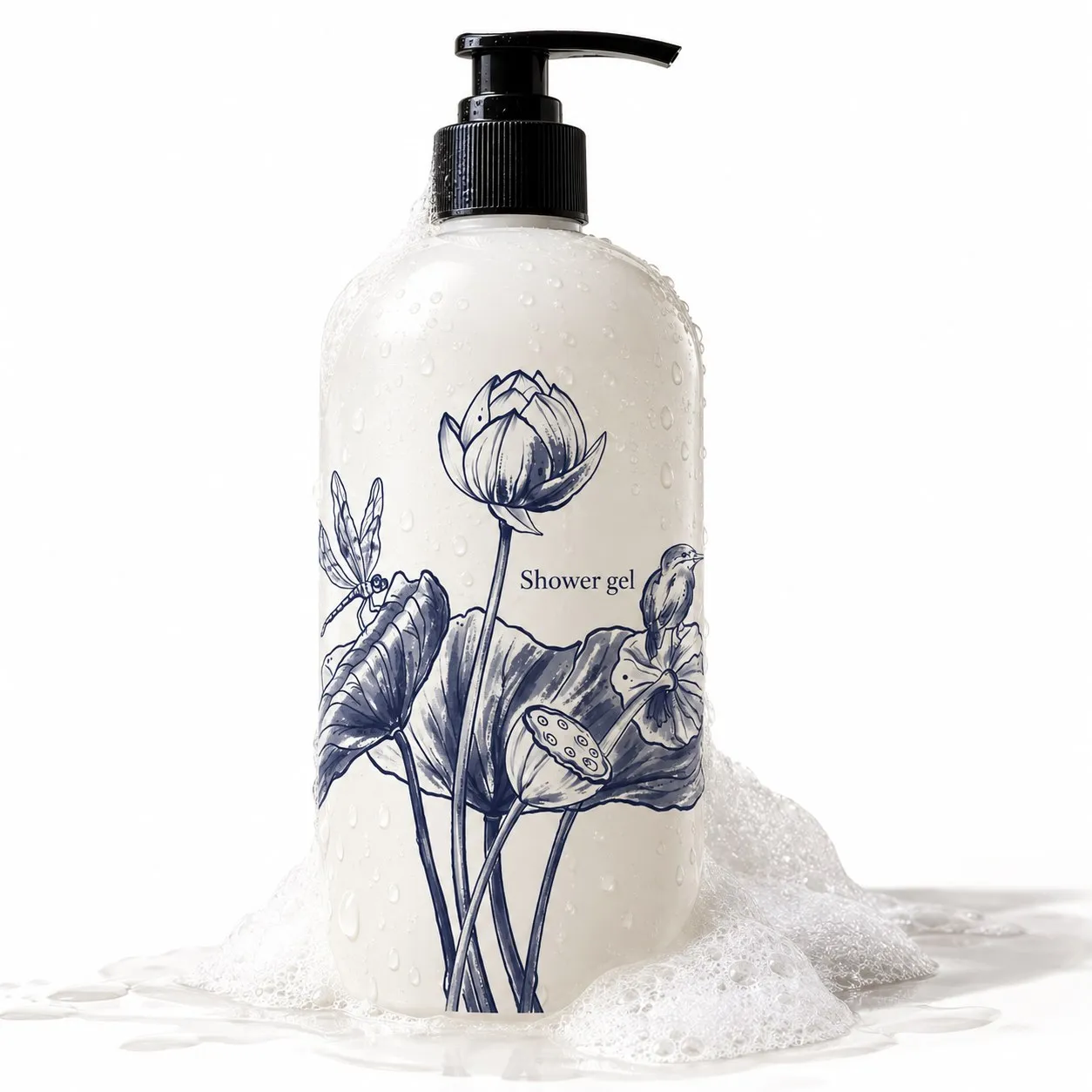 Line drawing on a bottle